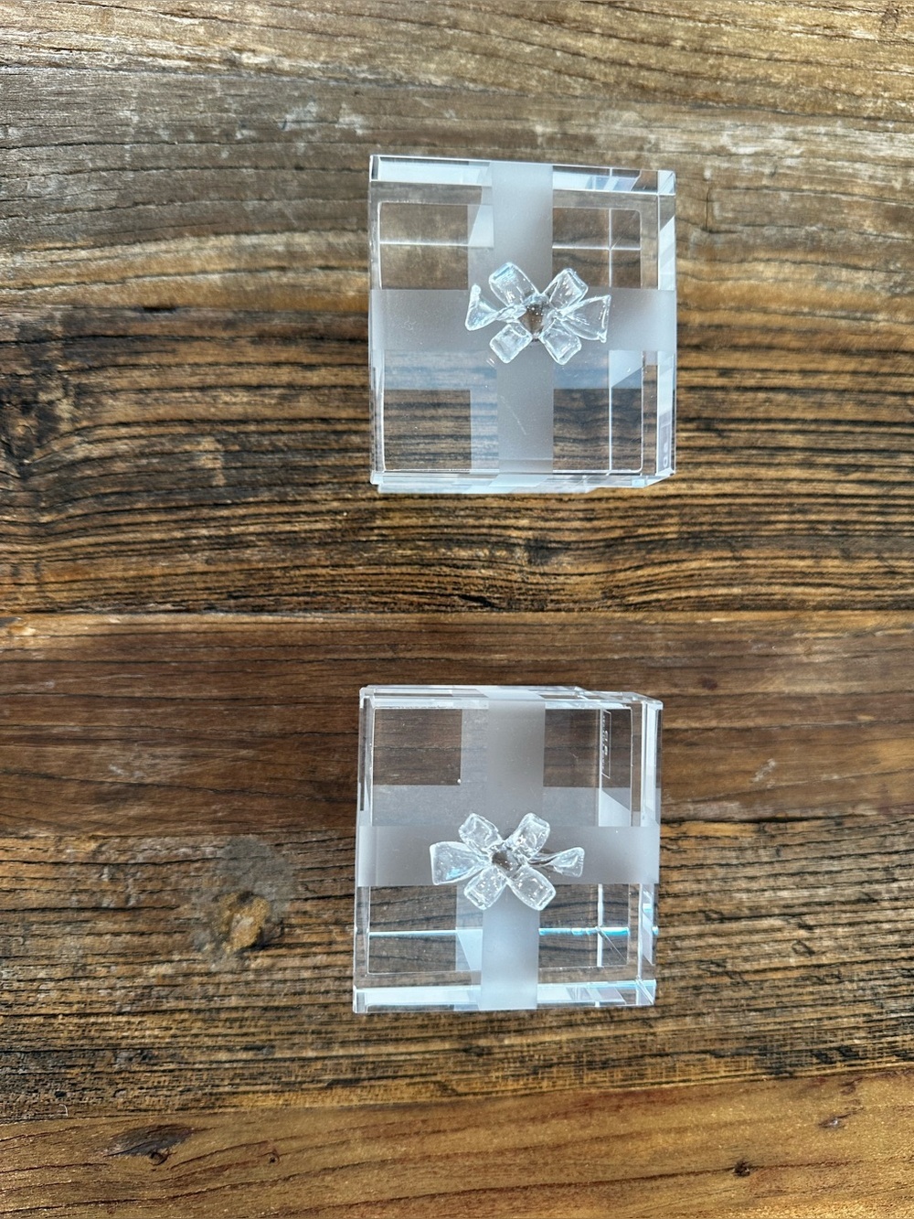 Crystal Glass Gift Box Accent - Clear